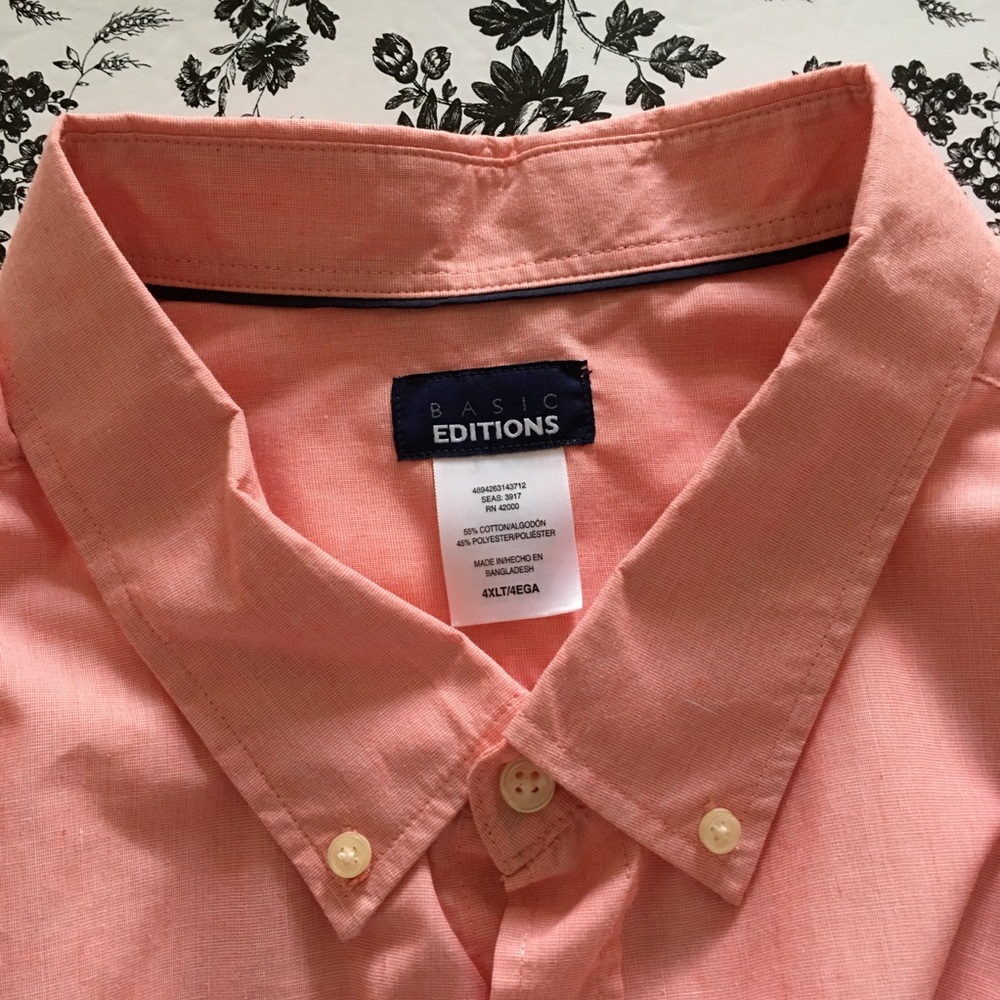 Basic Editions Short Sleeve Button Down Shirt 4xlt - image 3